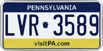 PA license plate LVR3589