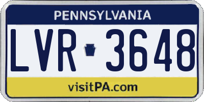 PA license plate LVR3648