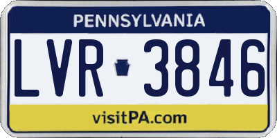 PA license plate LVR3846