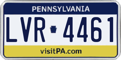PA license plate LVR4461
