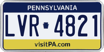 PA license plate LVR4821