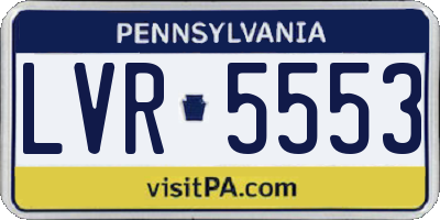 PA license plate LVR5553
