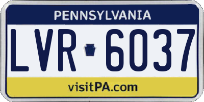 PA license plate LVR6037