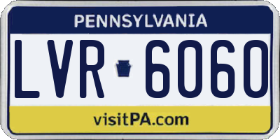 PA license plate LVR6060