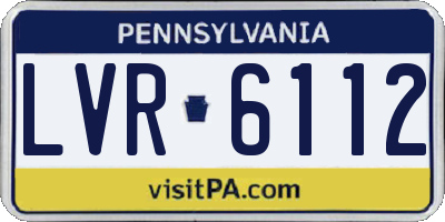 PA license plate LVR6112