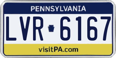 PA license plate LVR6167