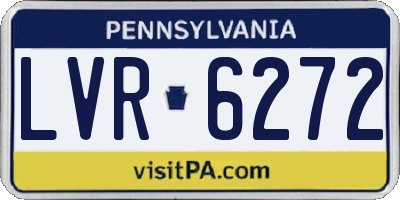 PA license plate LVR6272