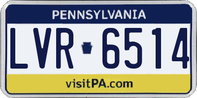 PA license plate LVR6514