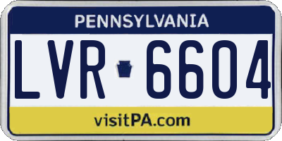 PA license plate LVR6604
