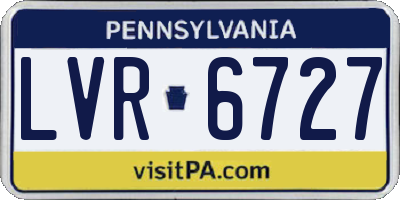 PA license plate LVR6727