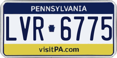 PA license plate LVR6775