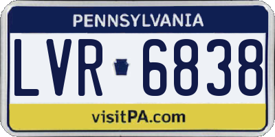 PA license plate LVR6838