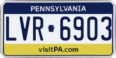 PA license plate LVR6903