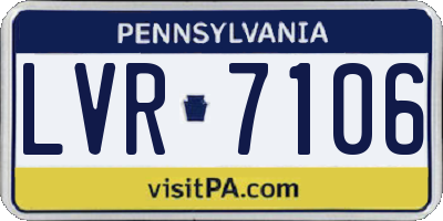 PA license plate LVR7106