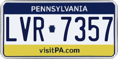 PA license plate LVR7357