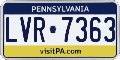 PA license plate LVR7363