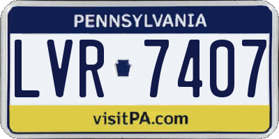 PA license plate LVR7407