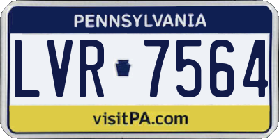 PA license plate LVR7564