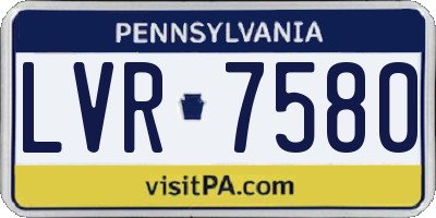 PA license plate LVR7580