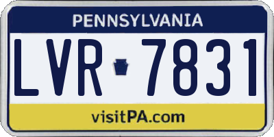 PA license plate LVR7831