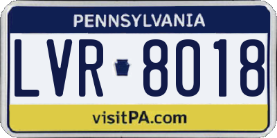 PA license plate LVR8018
