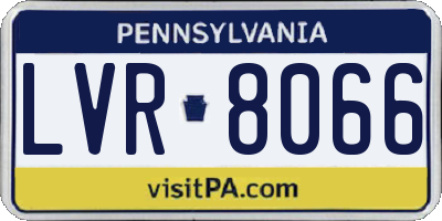 PA license plate LVR8066