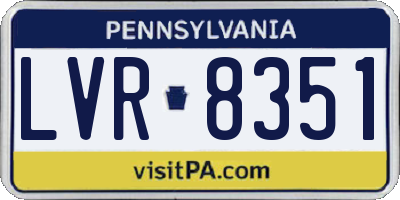 PA license plate LVR8351