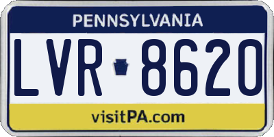 PA license plate LVR8620