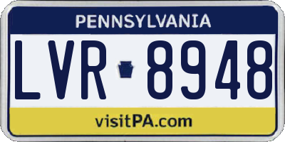 PA license plate LVR8948