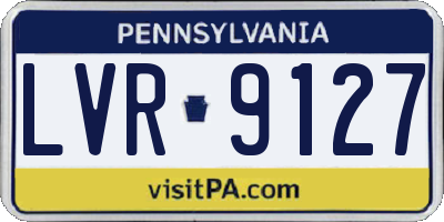 PA license plate LVR9127