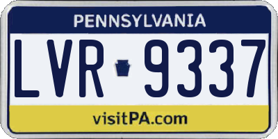 PA license plate LVR9337