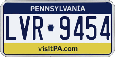 PA license plate LVR9454