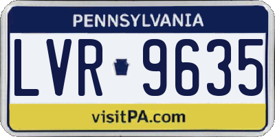 PA license plate LVR9635
