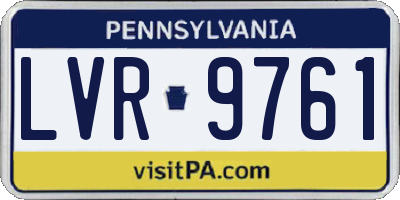 PA license plate LVR9761