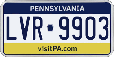 PA license plate LVR9903