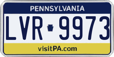 PA license plate LVR9973