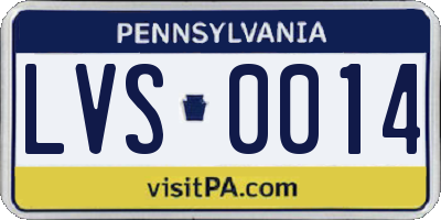 PA license plate LVS0014