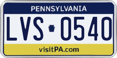 PA license plate LVS0540