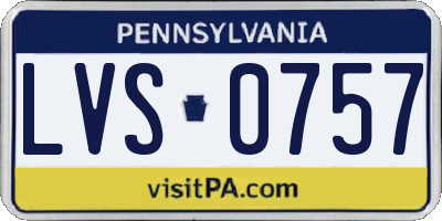 PA license plate LVS0757