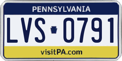 PA license plate LVS0791