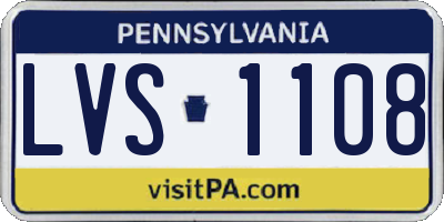 PA license plate LVS1108