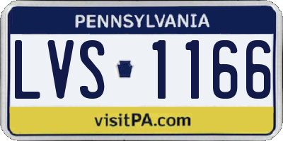 PA license plate LVS1166