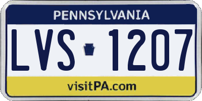 PA license plate LVS1207