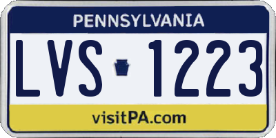 PA license plate LVS1223