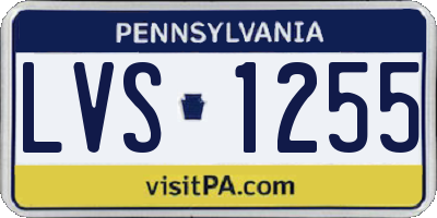 PA license plate LVS1255