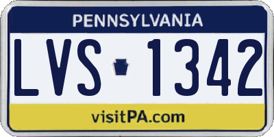 PA license plate LVS1342