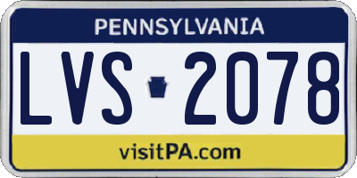 PA license plate LVS2078