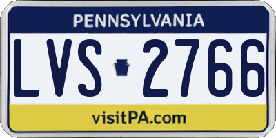 PA license plate LVS2766