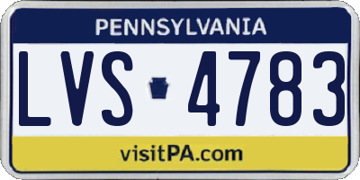 PA license plate LVS4783