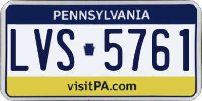 PA license plate LVS5761
